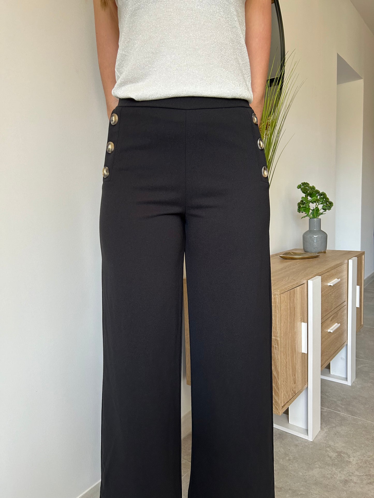 Pantalon large noir Adelie