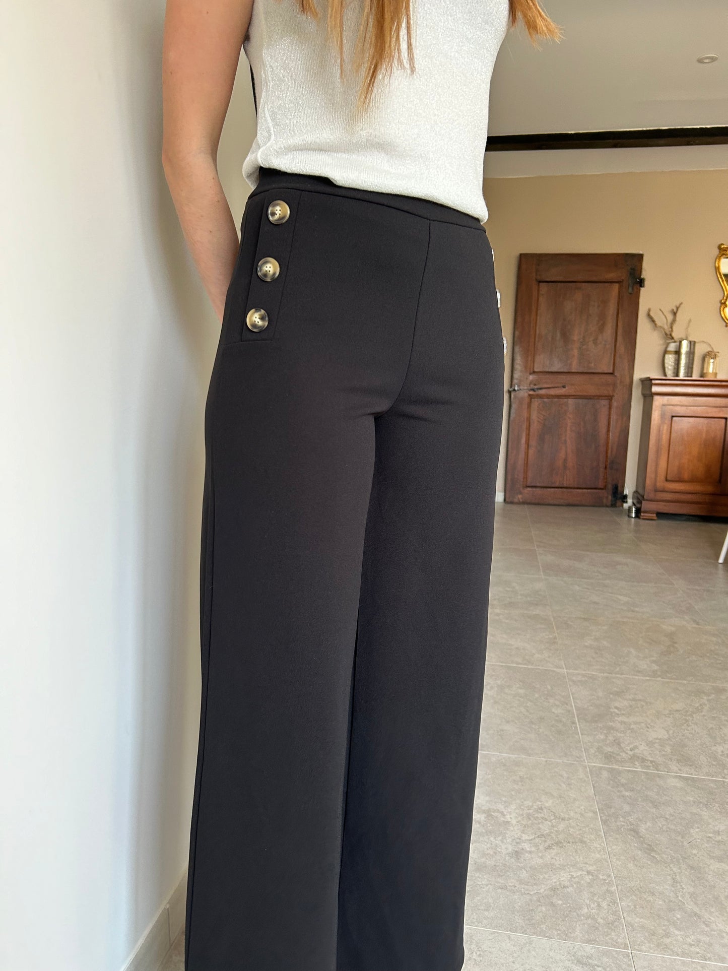 Pantalon large noir Adelie