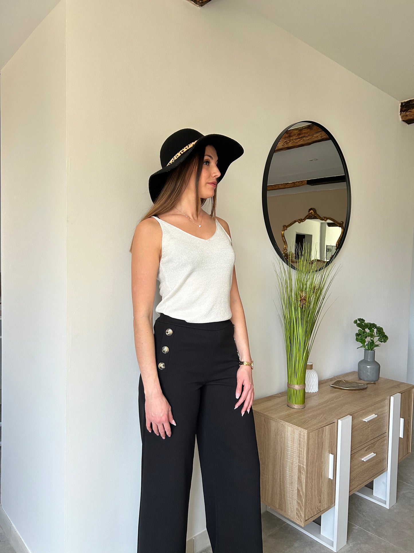 Pantalon large noir Adelie