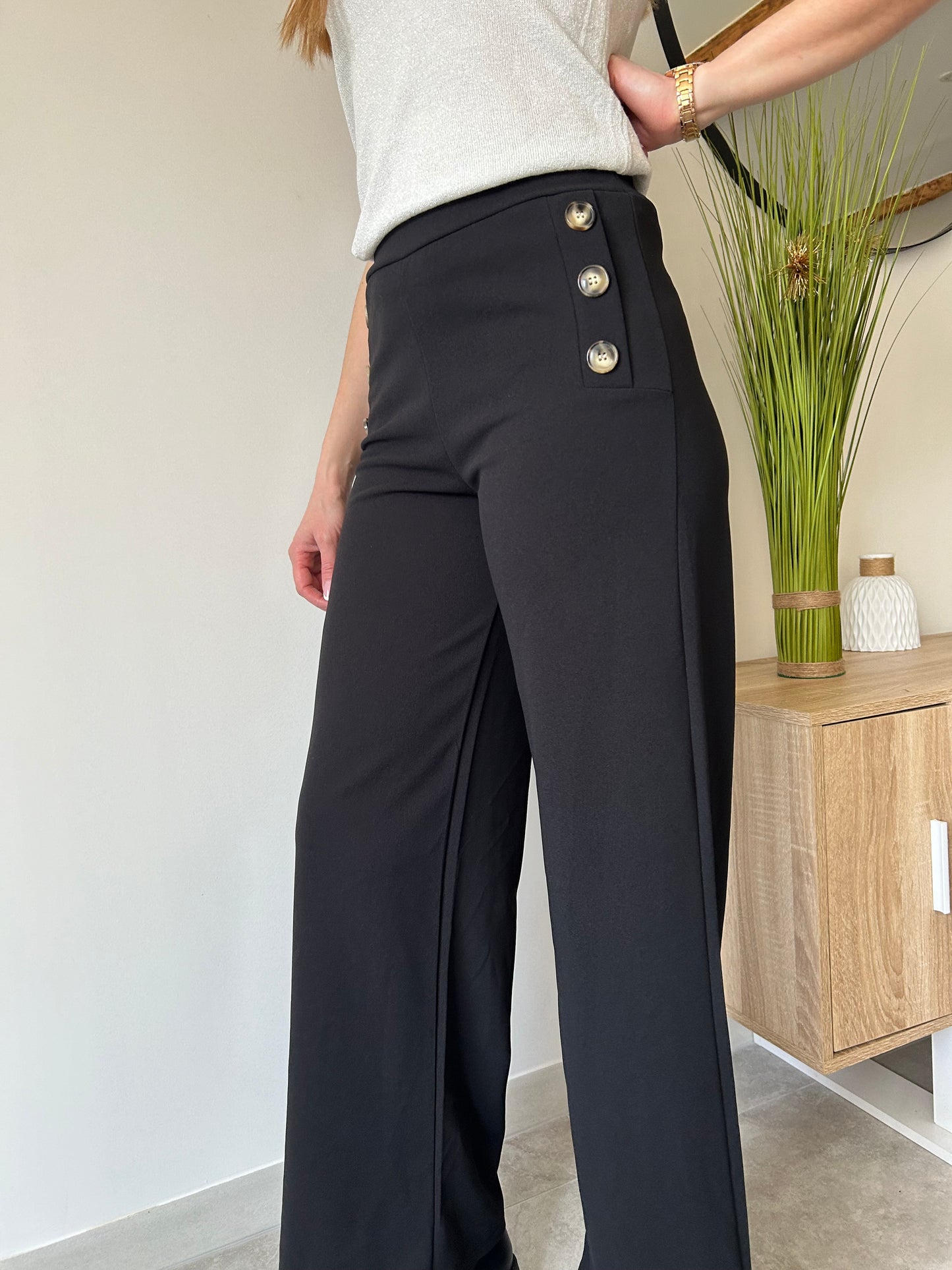 Pantalon large noir Adelie