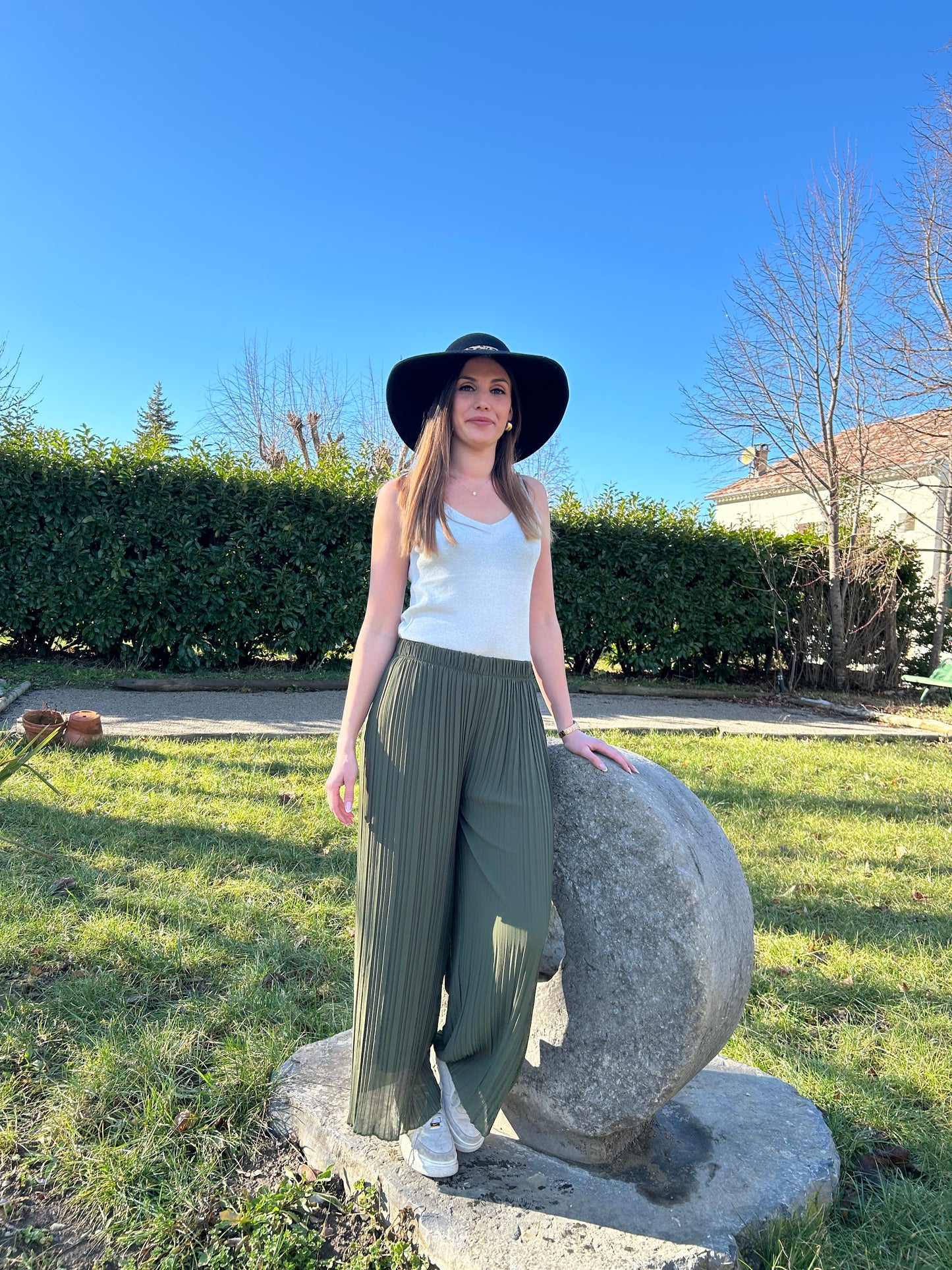 Pantalon fluide kaki Romy