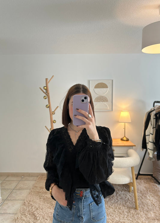 Blouse noir Lison Le dressing de Romane & Ko