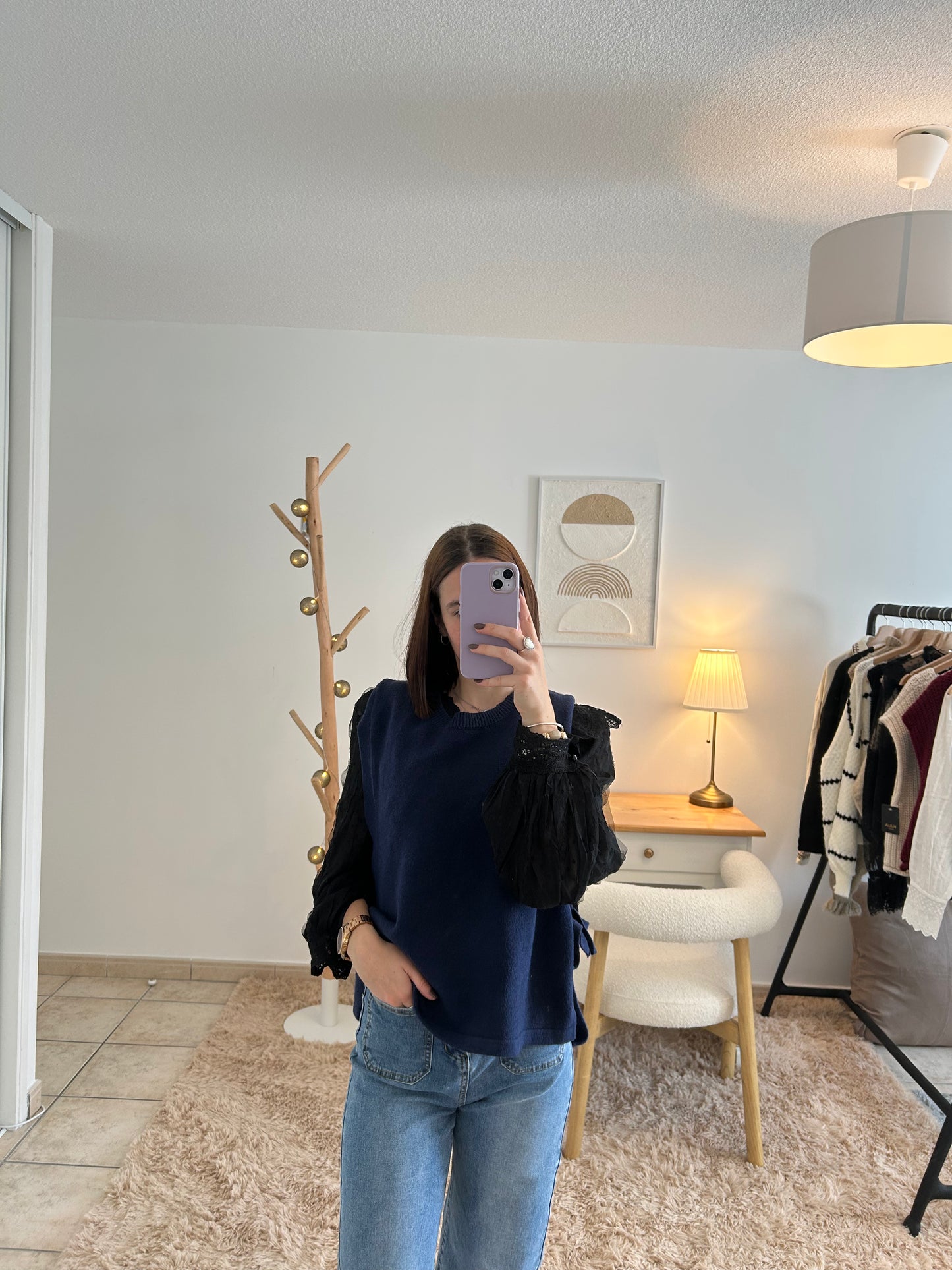 Pull sans manches marine Louis Le dressing de Romane & Ko