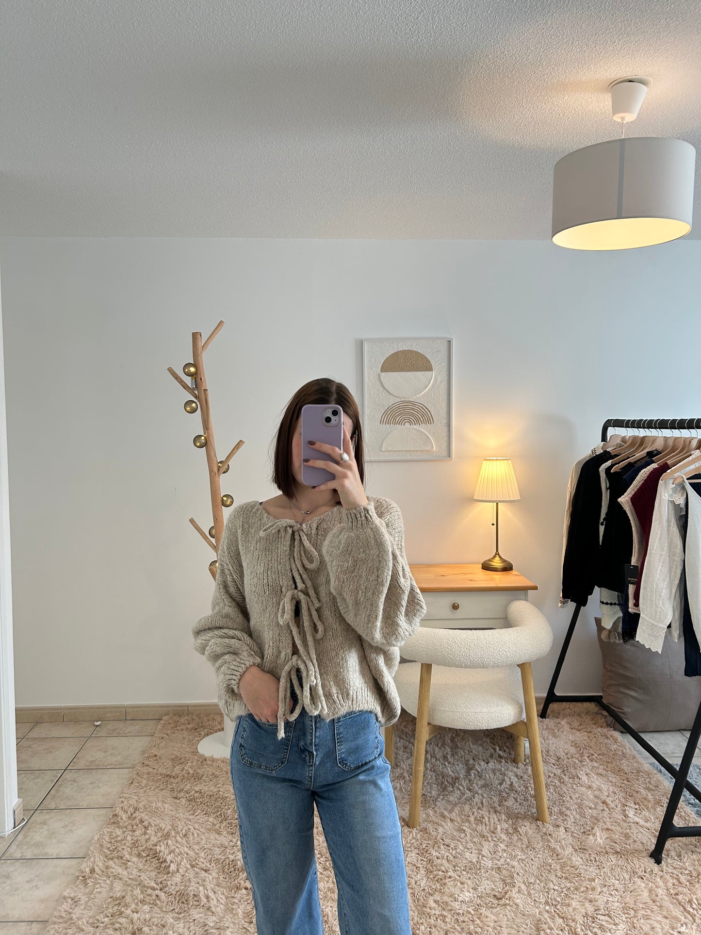 Cardigan beige Ly Le dressing de Romane & Ko