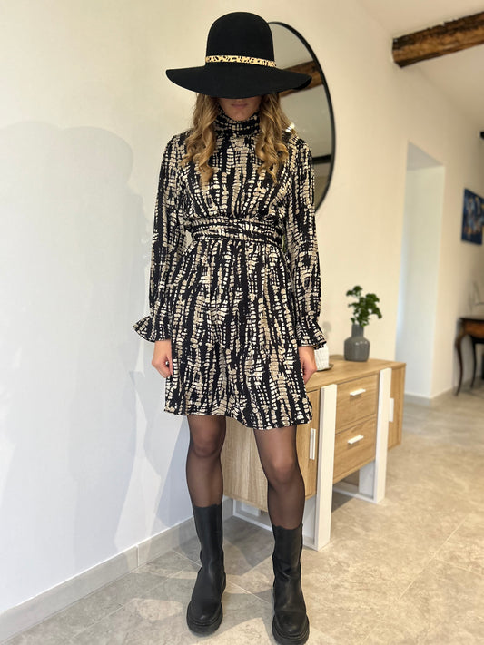Robe  noir dorée Maureen