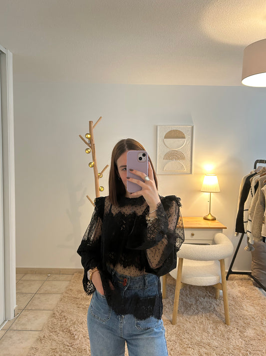 Blouse noir Claudine Le dressing de Romane & Ko