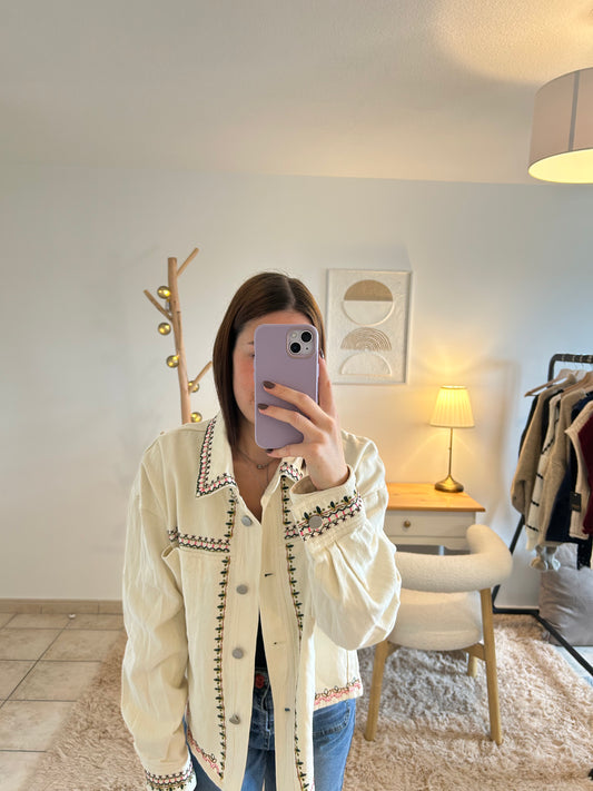 Veste en jean écru Sienna Le dressing de Romane & Ko